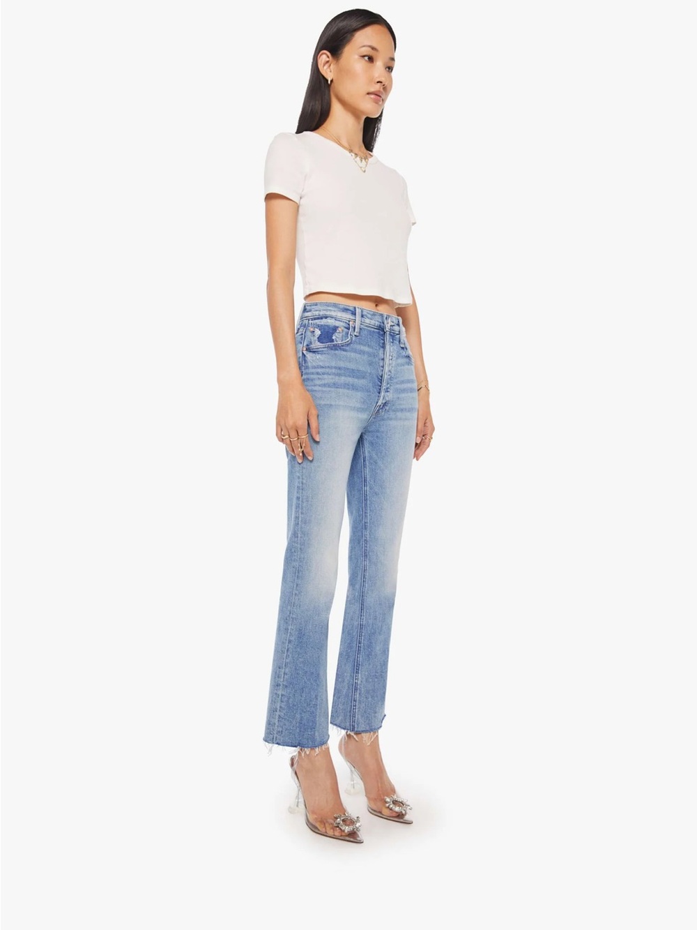 Mother Tripper Flood Fray Jeans